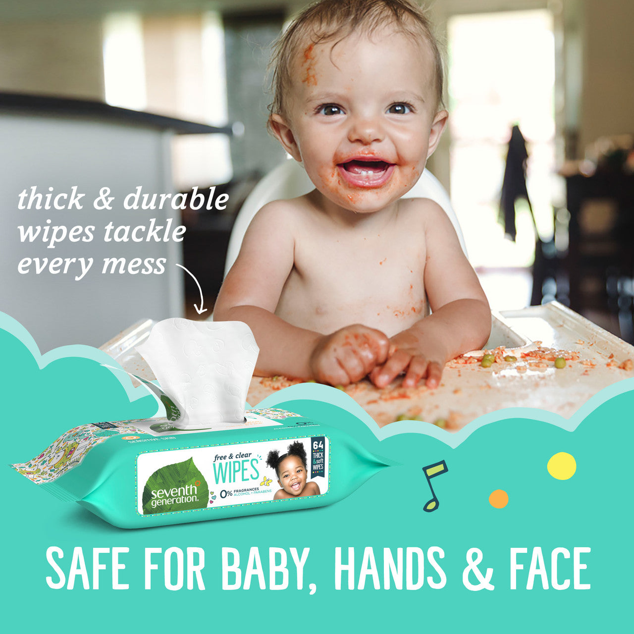 Seventh Generation F&C Baby Wipe Refil (3x256 CT)-5