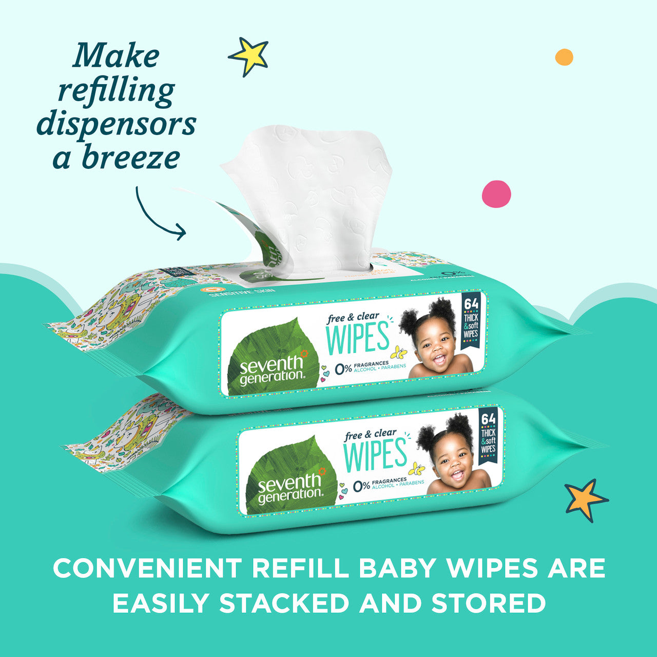 Seventh Generation F&C Baby Wipe Refil (3x256 CT)-8